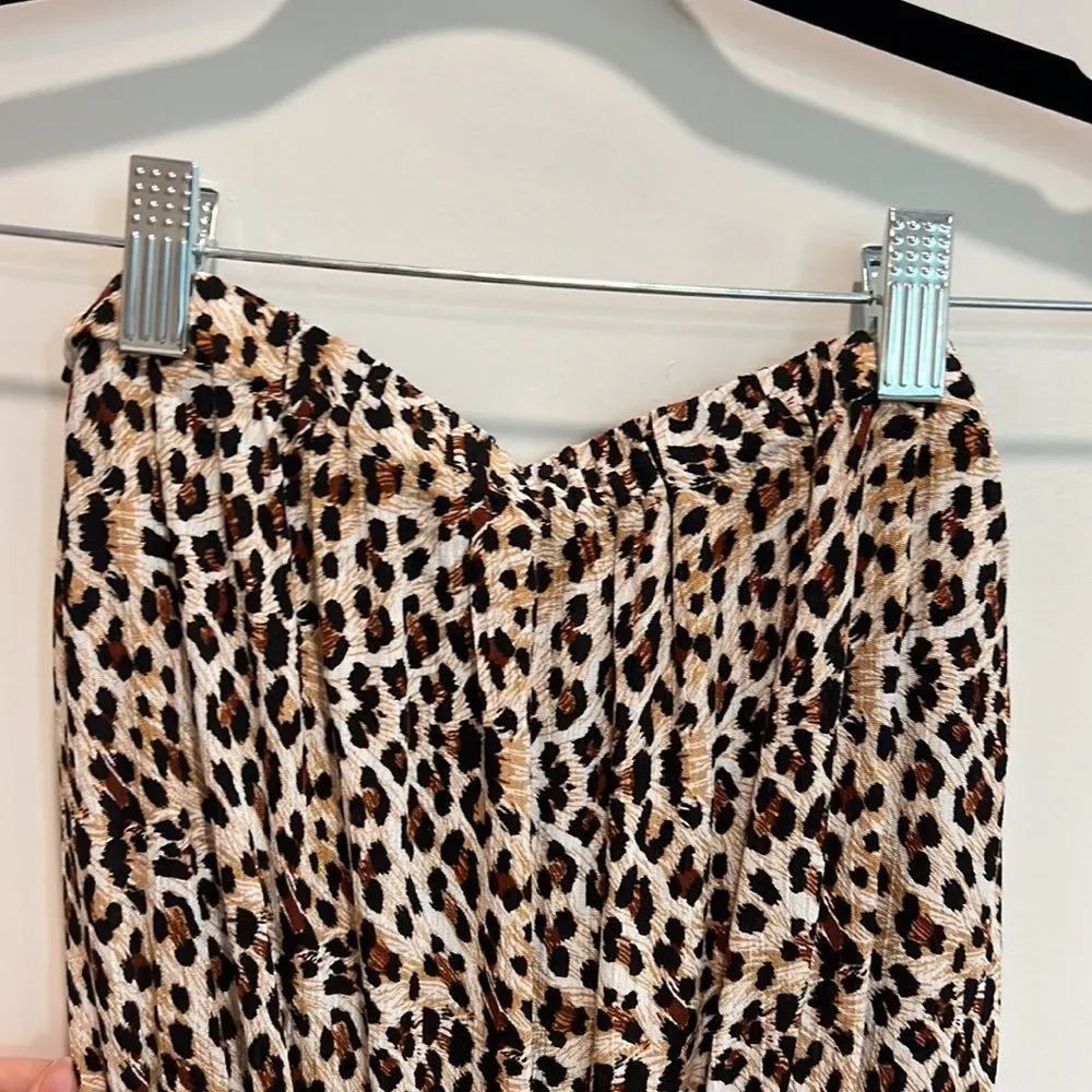 Jumpsuit Leopard Print Size Small Strapless Tie W… - image 4